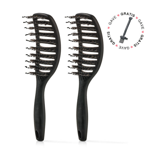 2 stk. Curvy Brush + Gratis Gave - 2 stk Soft Black (Spar 24%) + Gratis Cleaning Brush - Yuaia