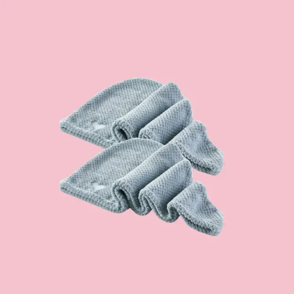 Mikrofiber håndklæde til hår - Lyseblå 2 stk - Spar 15% - Yuaia