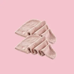 Mikrofiber håndklæde til hår - Rosa 2 stk - Spar 15% - Yuaia