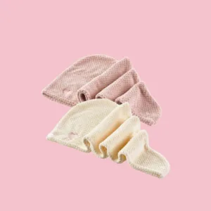 Mikrofiber håndklæde til hår - Rosa 1 stk + Pudder 1 stk - Spar 15% - Yuaia