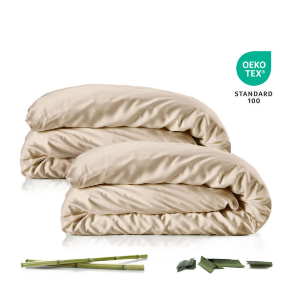 Bambus Dynebetræk - 2 stk - Spar 49 kr. / Champagne - 140x200 - Yuaia