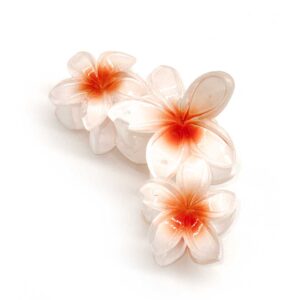 Blomster hårklemme - Peachy stor - Yuaia Haircare