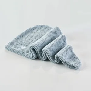 Mikrofiber håndklæde til hår - Lyseblå - Yuaia