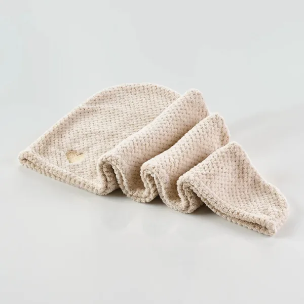 Mikrofiber håndklæde til hår - Sand - Yuaia