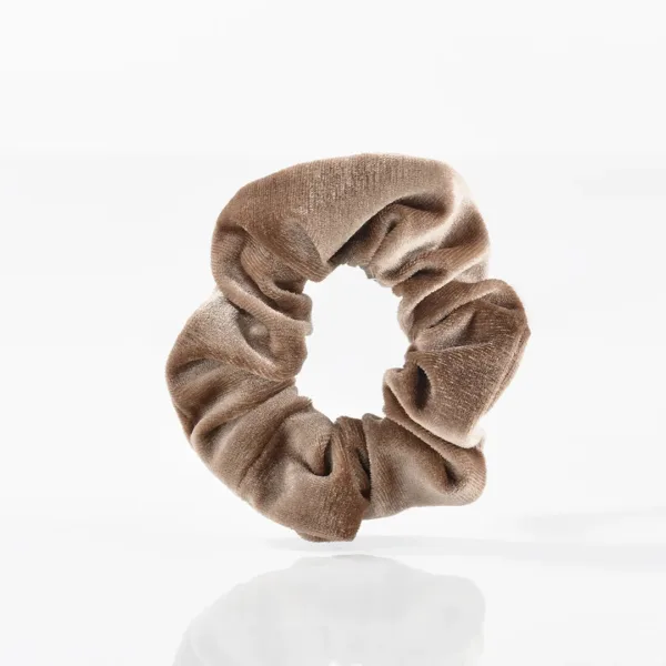 Velour Scrunchies - Beige - Yuaia