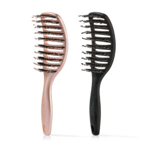 Curvy Brush - Hårbørste med vildsvinehår - Soft Black + Shiny Rose (Spar 16%) - Yuaia