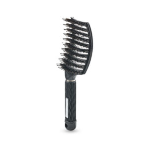 Curved Paddle Brush - Hårbørste med vildsvinehår - Sort - Yuaia