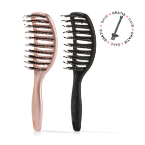 2 stk. Curvy Brush + Gratis Gave - Shiny Rose + Soft Black (Spar 24%) + Gratis Cleaning Brush - Yuaia