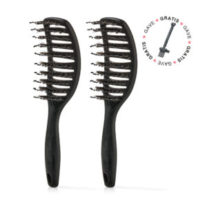 2 stk. Curvy Brush + Gratis Gave - 2 stk Soft Black (Spar 23%) + Gratis Cleaning Brush - Yuaia