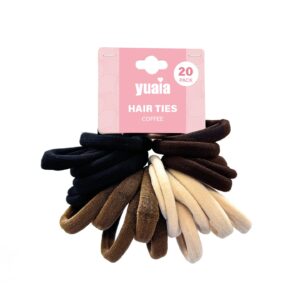 Hårelastikker, 20 stk - Coffee - Yuaia Haircare