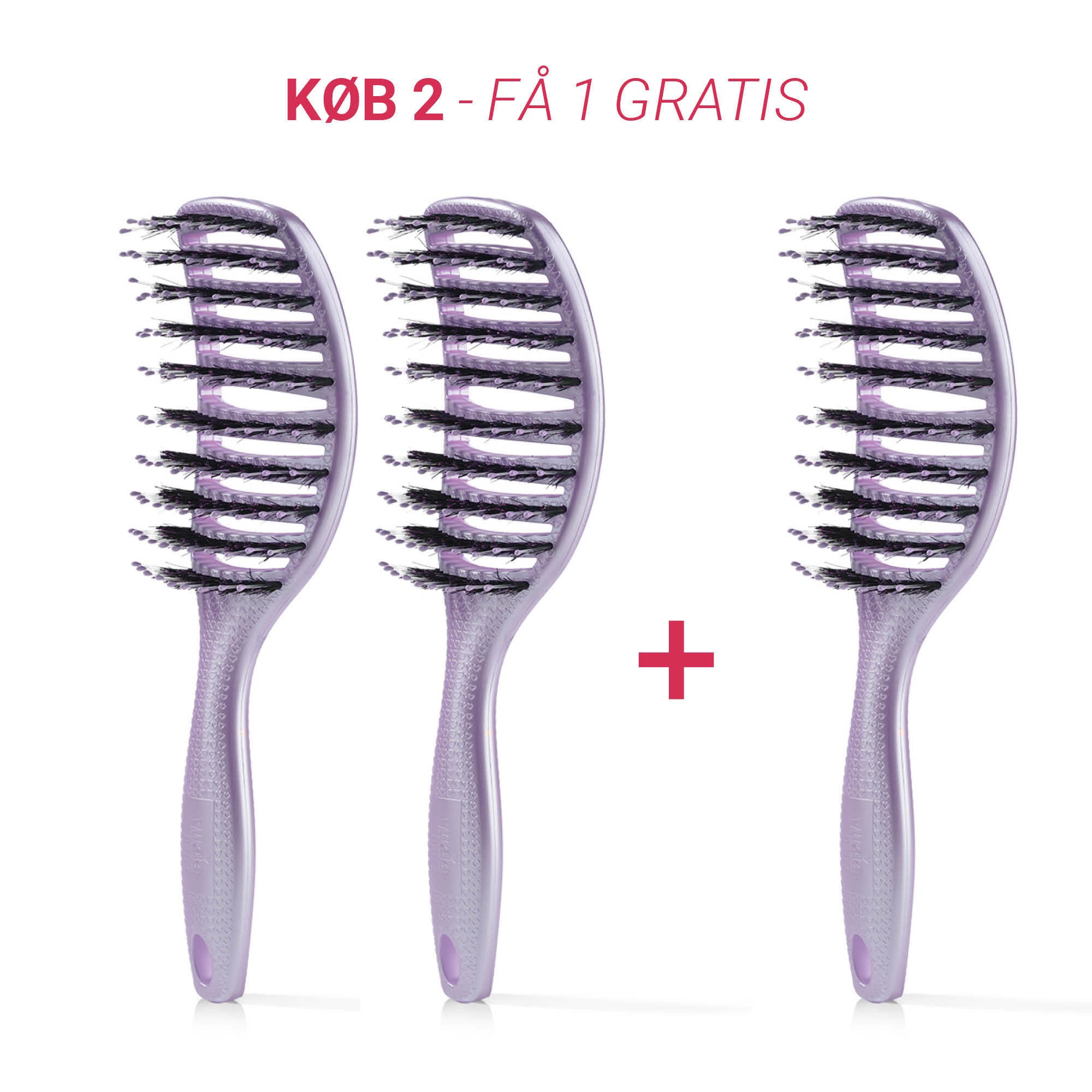 Curvy Brush Køb 2 stk, få 1 stk gratis - 2 stk Lavender + 1 stk gratis - Yuaia