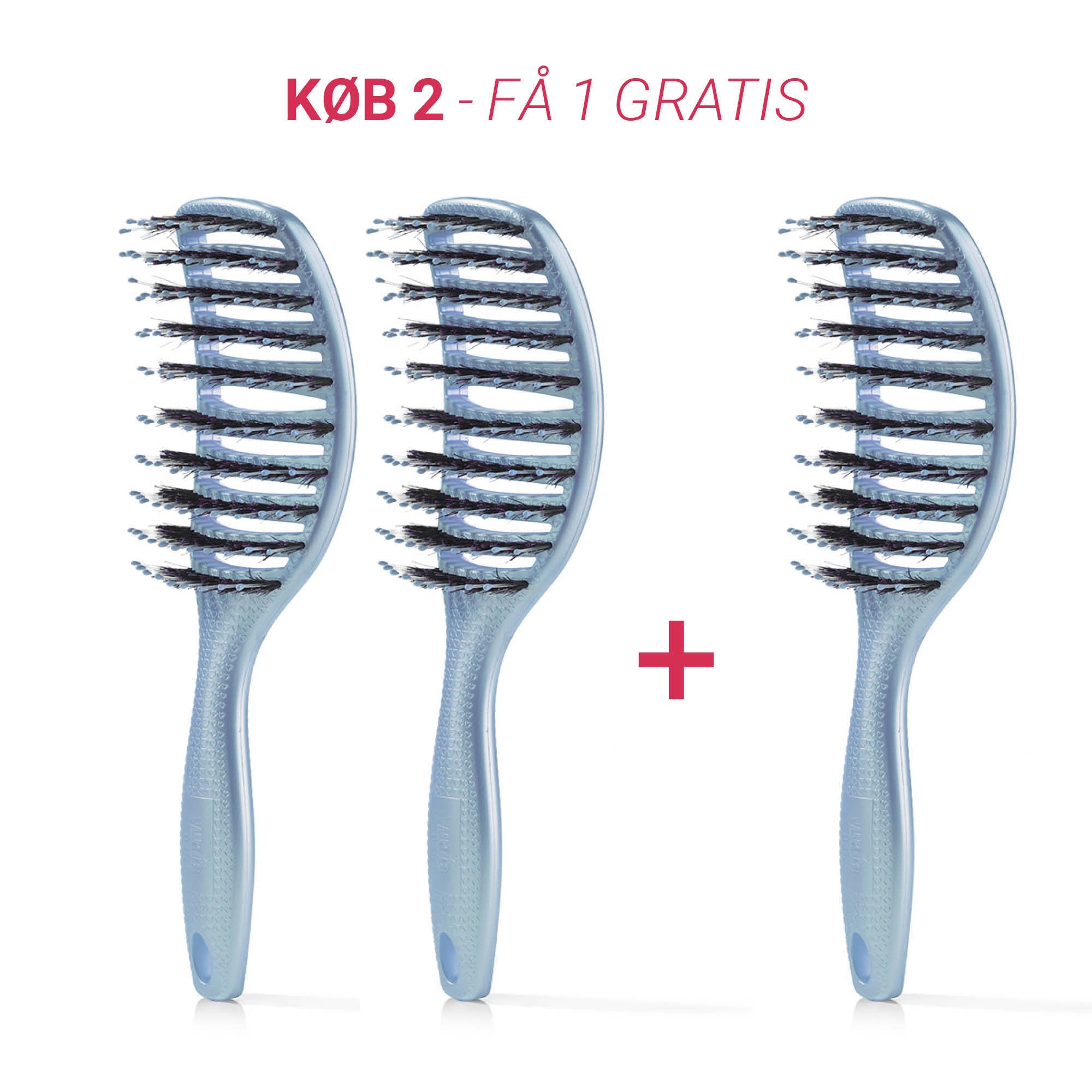 Curvy Brush Køb 2 stk, få 1 stk gratis - 2 stk Sky Blue + 1 stk gratis - Yuaia