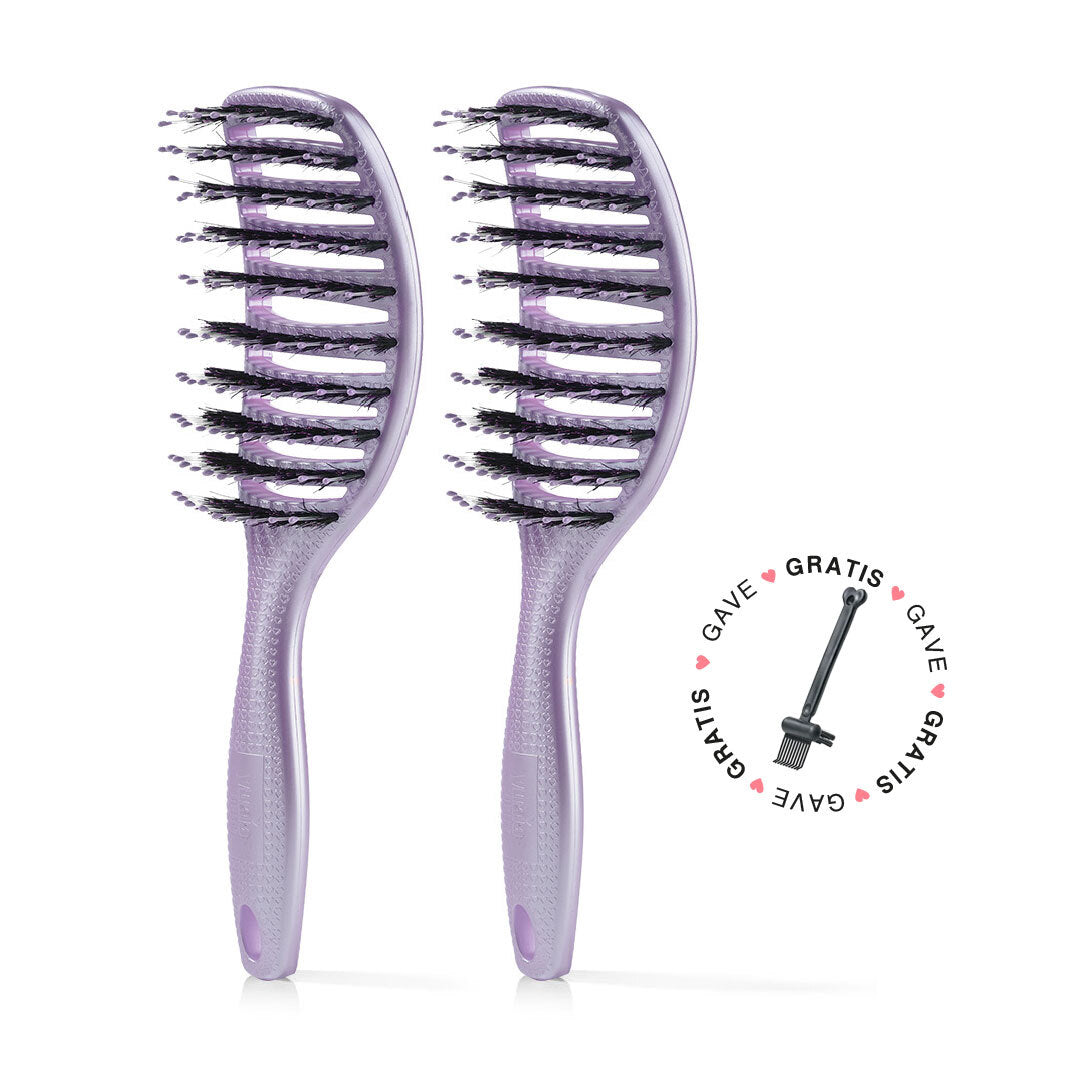 2 stk. Curvy Brush + Gratis Gave - 2 stk Lavender (Spar 23%) + Gratis Cleaning Brush - Yuaia