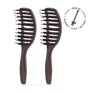 2 stk. Curvy Brush + Gratis Gave - 2 stk Soft Espresso (Spar 23%) + Gratis Cleaning Brush - Yuaia